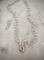 Golden stamp pearl necklace