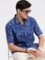 SHOWOFF Men's Spread Collar Floral Blue Casual Shirt