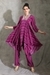 Purple Dhari printed embellished tunic set
