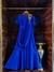 KPNC Ink-blue Draped Designer Gown