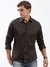 SHOWOFF Men's Spread Collar Solid Black Shirt