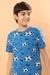 Ninos Dreams Boys 100 % Cotton Knit Half sleeves Coord Set with T-Shirt & Shorts Football Print-Blue