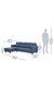neudot Aria 6 Seater RHS Sectional Sofa in Earth Blue Colour