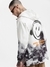 SHOWOFF Men's Hooded White Typography Tailored Oversized Jacket