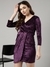 SHOWOFF Women's Purple Solid Wrap Dress