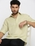 Men's Green Solid Shirt Collar Casual Short Kurta