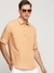 Men's Orange Solid Shirt Collar Casual Short Kurta