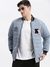 SHOWOFF Men's Typography Mandarin Collar Grey Puffer Jacket