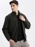 SHOWOFF Men's Solid Mock Collar Olive Bomber Jacket
