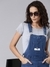 SHOWOFF Women's Solid Blue Slim Fit Dungaree