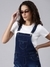SHOWOFF Women's Solid Navy Blue Slim Fit Dungaree