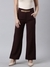 SHOWOFF Women's Solid Burgundy Parallel Trousers