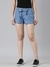 SHOWOFF Women's Slim Fit Solid Blue Short