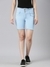 SHOWOFF Women's Slim Fit Solid Blue Short