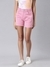 SHOWOFF Women's Slim Fit Solid Pink Short