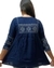 Navy blue rayon embroidered top