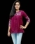 Wine rayon embroidery top