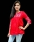 Red rayon embroidery top