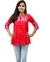 Red rayon embroidery top
