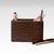 Unmet-desire-croco-series-pen-holder-stand-brown-color-large-two-compartment-front-view