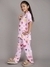 Ninos Dreams Girls Cotton Half sleeves Night Suit Pink Floral