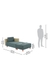 neudot Hailey Fabric Chaise Lounger LHS in Castle Green Colour