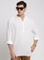 Men's White Solid Mandarin Collar Casual Short Kurta