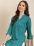 Women's Teal Geometric Straight Kurti