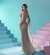 Gold straight asymmetrical neck gown