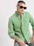 SHOWOFF Men's Spread Collar Solid Green Casual Shirt