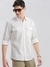 SHOWOFF Men's Spread Collar Solid White Shirt