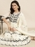 SHOWOFF Women's Anarkali Off White Floral Kurta and Patiala Set Comes With Dupatta