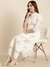 SHOWOFF Women's A-Line White Solid Kurta and Trousers Set