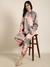 SHOWOFF Women's Oversized Grey Printed Top & Trousers Set