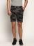 SHOWOFF Men's Mid-Rise Above Knee Printed Grey Cotton Short