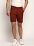 SHOWOFF Men's Mid-Rise Above Knee Solid Rust Cotton Short
