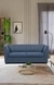 neudot Lexus Sofa for Living Room |3 Persons Sofa|Premium Fabric with Padded Armrest|Solid Wood Frame|3 Seater in Earth Blue Color