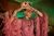 Onion Pink Feather sleeves Gown
