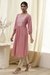 Solid Blended Fabric Round Neck Women's Casual Wear Kurta