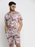 Men's Multi Cuban Collar Printed Over Sized Co-ords Set