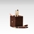 Unmet-desire-croco-series-pen-holder-stand-brown-color-small-one-compartment-side-view