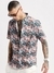 SHOWOFF Men's Spread Collar Floral Teal Casual Shirt
