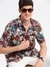 SHOWOFF Men's Spread Collar Abstract Rust Casual Shirt