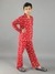 Ninos Dreams Panda Printed Full sleeves Lapel Collar Boy's Night Suit-Red