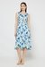 Printed Blended Fabric V-Neck Women's Midi Dress