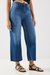 Mid Rise Blended Fabric Wide Leg Fit Women's Jeans