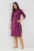 Printed Blended Fabric Collared Women's Kurta