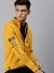 SHOWOFF Men Yellow printed High Neck Full Sleeves Slim Fit Sweatshirt