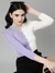 SHOWOFF Women's Mandarin Collar Colourblocked Regular Sleeves Fitted Lavender Crop Top