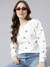 SHOWOFF Women's White Floral Pullover Sweatshirt